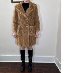 STUNNING Vintage Greenblatts Double Breasted Button Up Fur Jacket